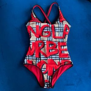 💯% Auth Burberry Graffiti Swimsuit Sz. Med…